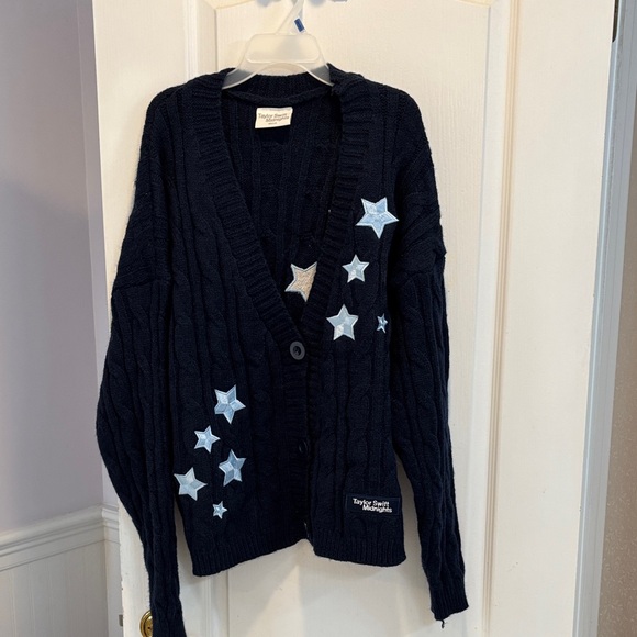 NWOT Taylor Swift Midnights Navy Cardigan with Star Accents - Picture 1 of 6